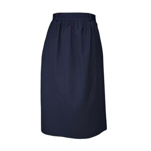 ESCADA by SRB 70's Vintage Navy‎ Virgin Wool Blend Skirt Pockets EU 40